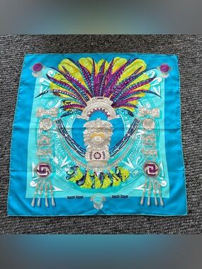 Authentic Hermes Mexique 90cm silk scarf by Cary Latham - like new condition